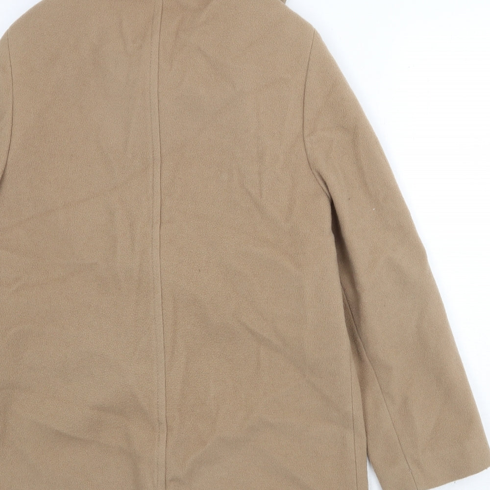 Marks and Spencer Womens Beige Pea Coat Coat Size 8 Button