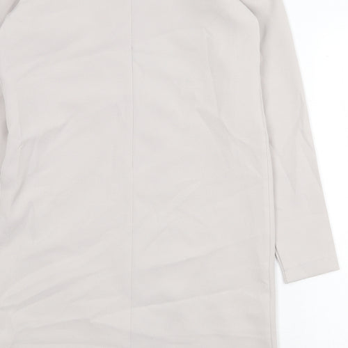ASOS Womens Grey Polyester Shift Size 10 Round Neck Zip