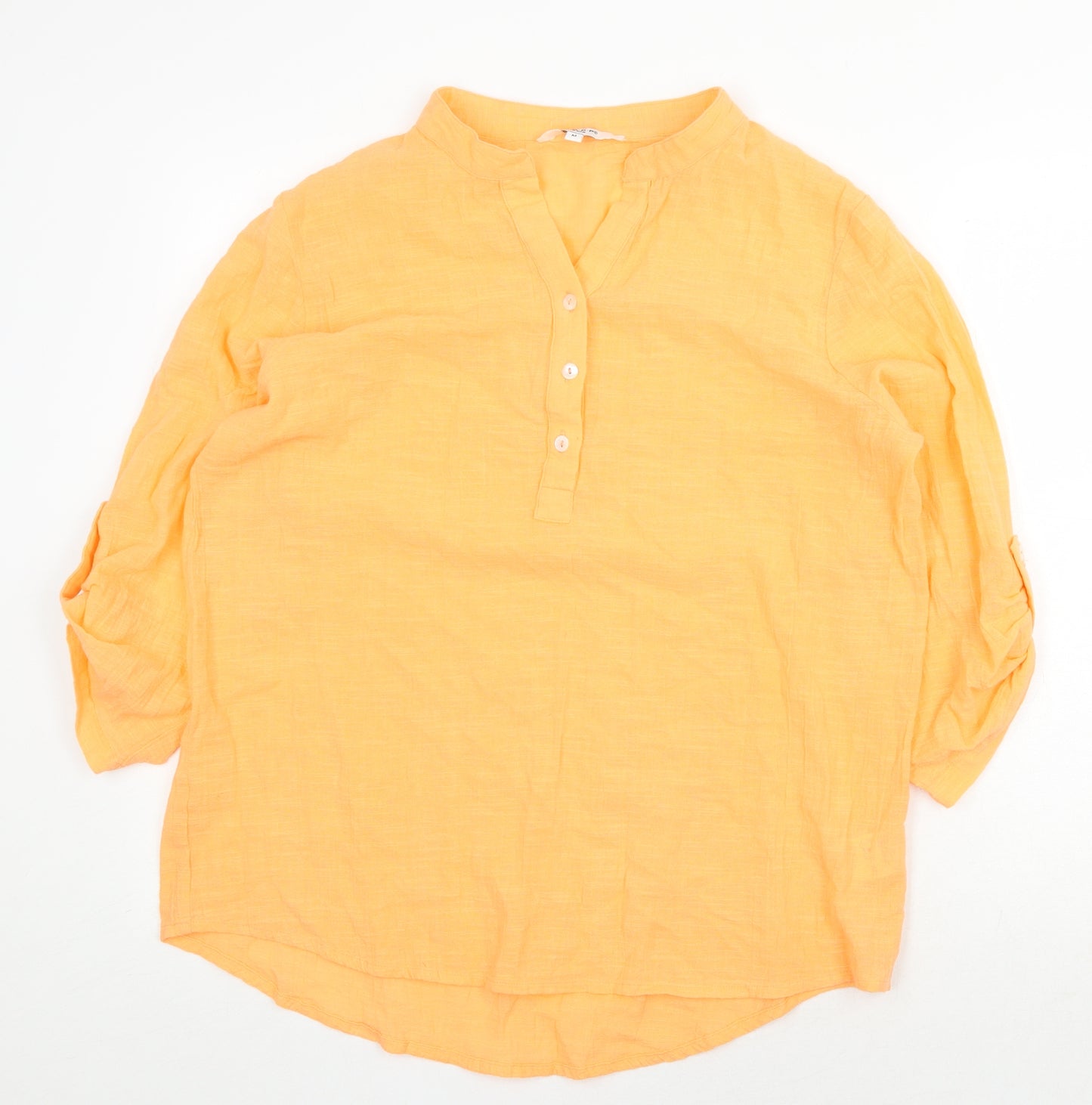 M.A.P.P Womens Orange Cotton Basic Blouse Size M V-Neck