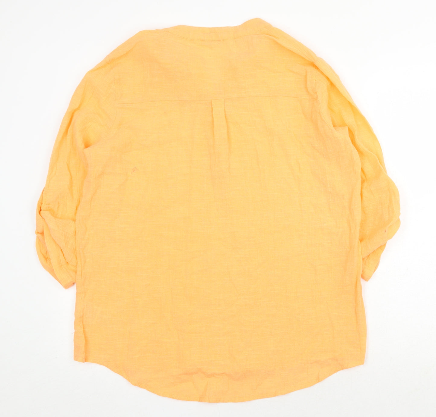 M.A.P.P Womens Orange Cotton Basic Blouse Size M V-Neck