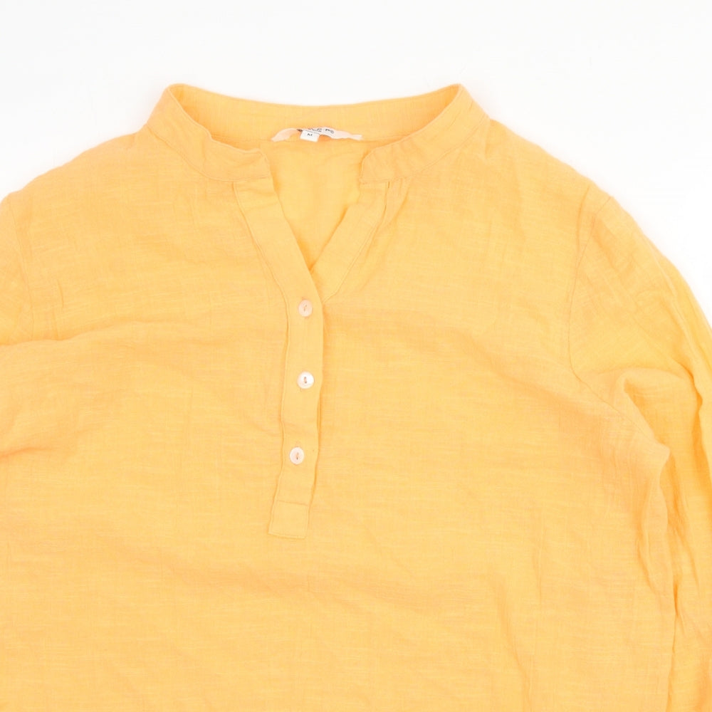 M.A.P.P Womens Orange Cotton Basic Blouse Size M V-Neck