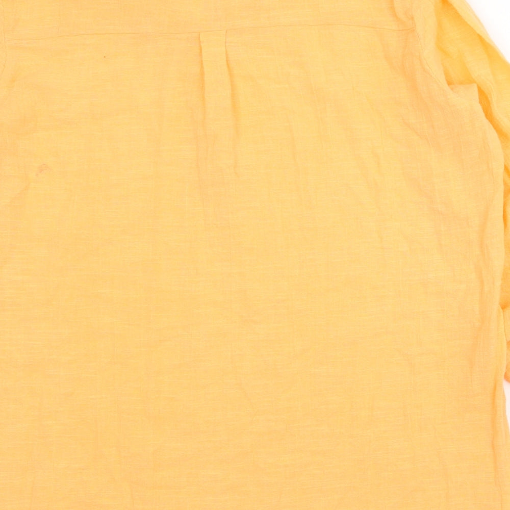 M.A.P.P Womens Orange Cotton Basic Blouse Size M V-Neck