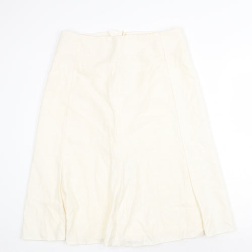 Klass Womens Ivory Polyester Swing Skirt Size 14 Zip
