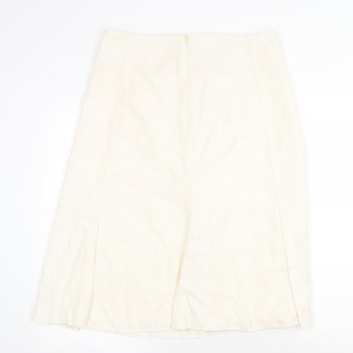 Klass Womens Ivory Polyester Swing Skirt Size 14 Zip
