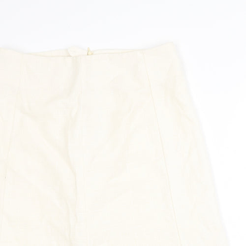 Klass Womens Ivory Polyester Swing Skirt Size 14 Zip