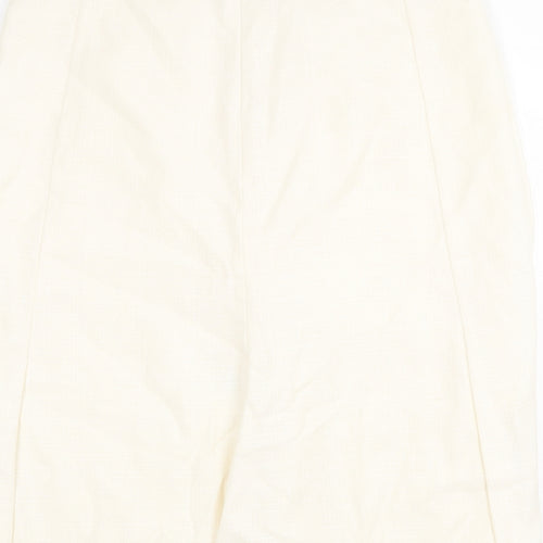 Klass Womens Ivory Polyester Swing Skirt Size 14 Zip