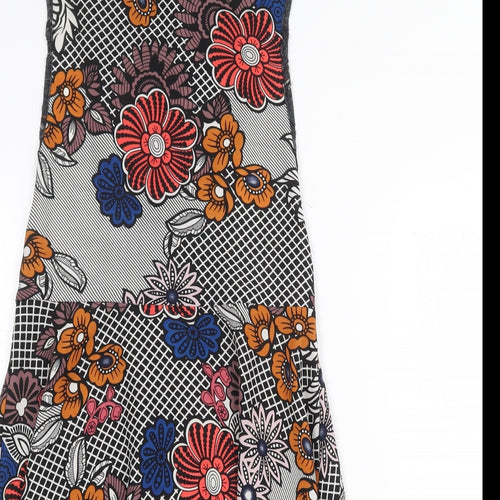 Glamorous Womens Multicoloured Floral Polyester A-Line Size M Scoop Neck Zip - Lace trim