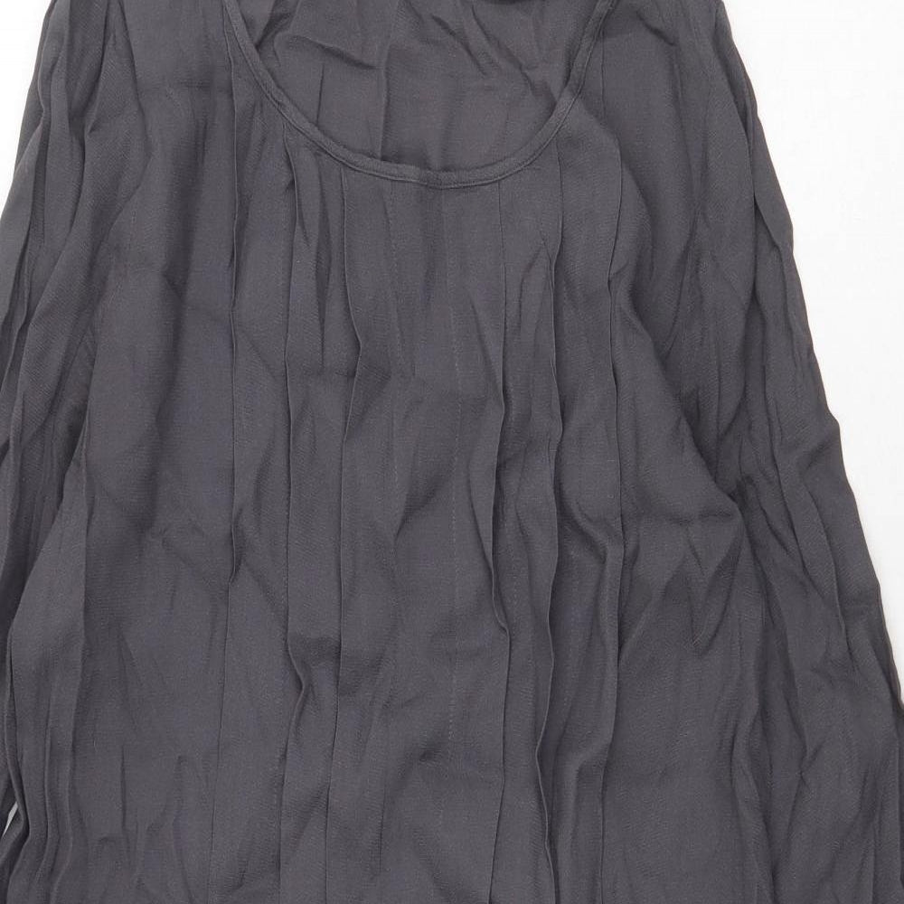 The White Company Womens Grey Viscose A-Line Size 8 Scoop Neck Pullover