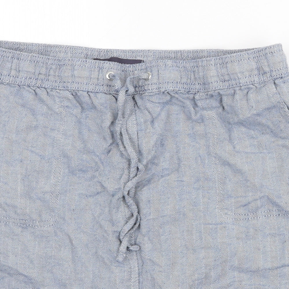 Marks and Spencer Womens Blue Linen A-Line Skirt Size 12 Tie