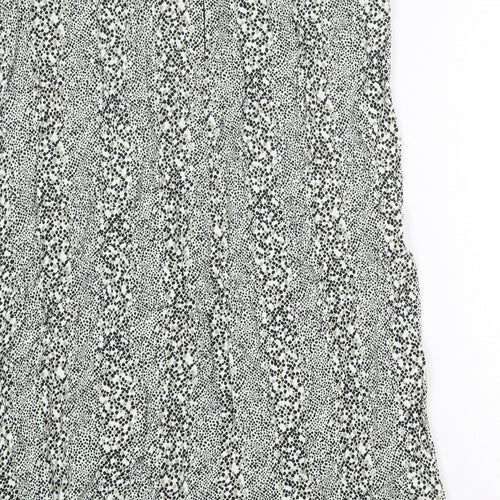 Miss Selfridge Womens Green Geometric Polyester Peasant Skirt Size 12 Zip