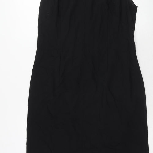 Talbots Womens Black Wool Ball Gown Size 10 Round Neck Zip
