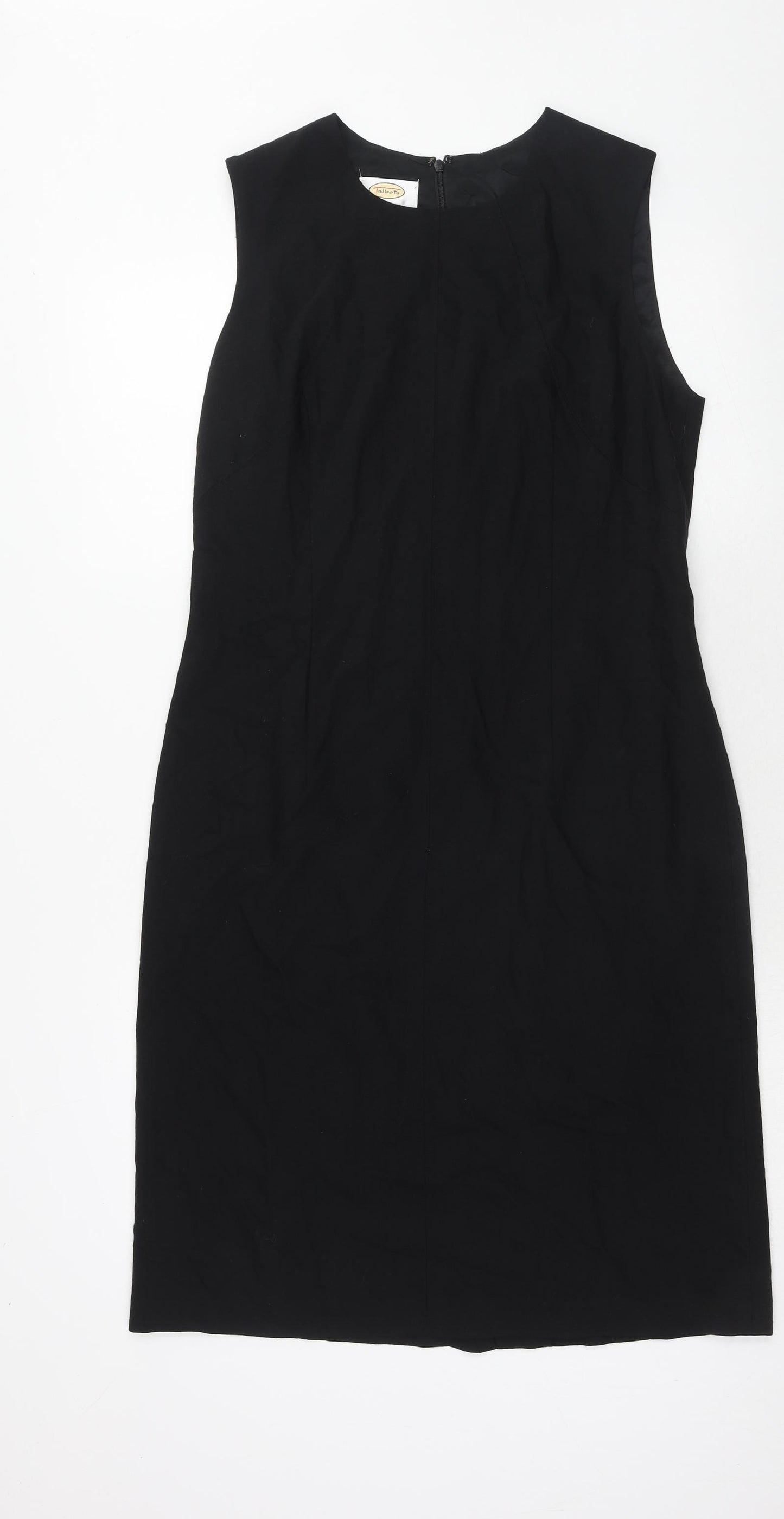 Talbots Womens Black Wool Ball Gown Size 10 Round Neck Zip