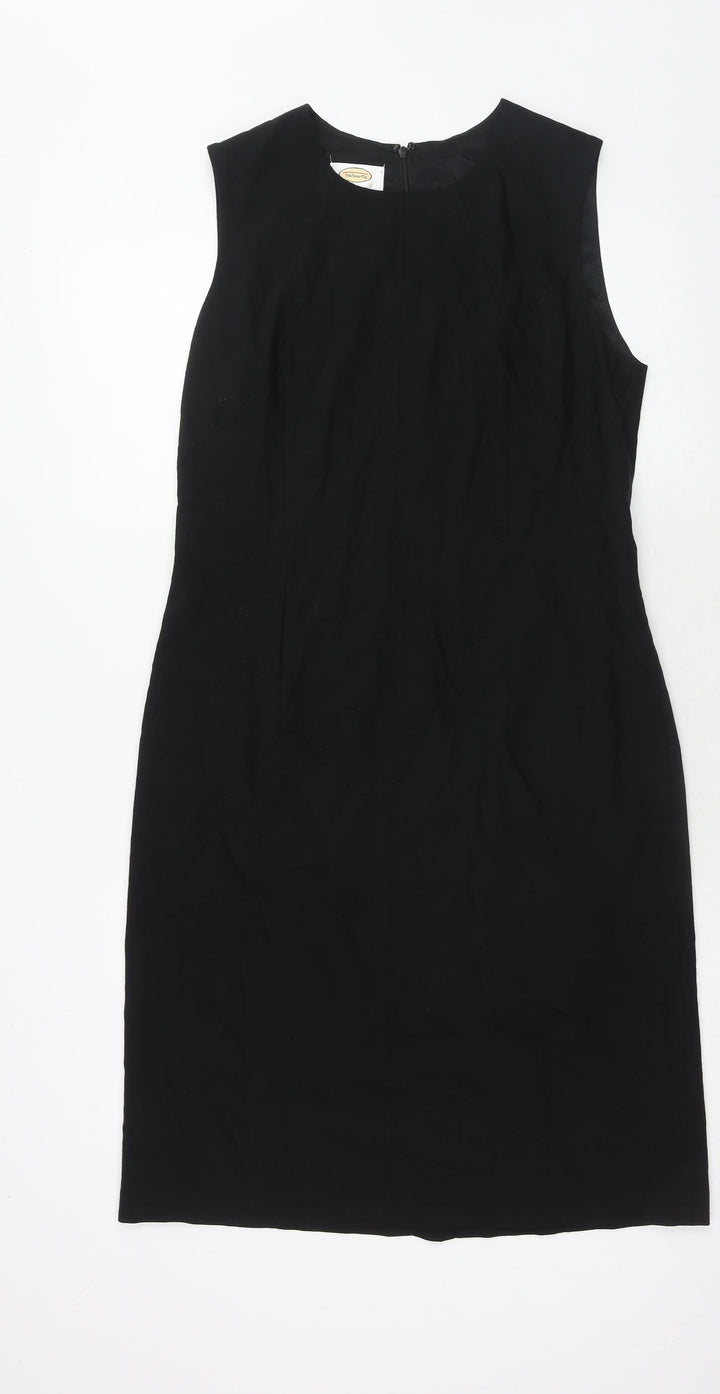 Talbots Womens Black Wool Ball Gown Size 10 Round Neck Zip