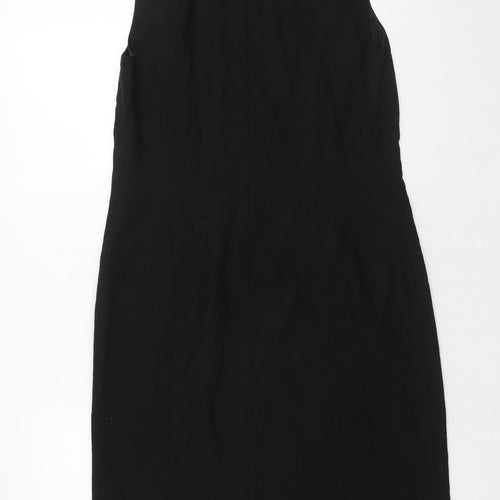 Talbots Womens Black Wool Ball Gown Size 10 Round Neck Zip