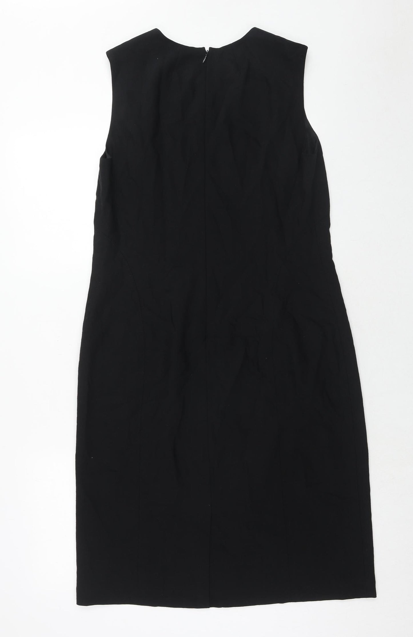 Talbots Womens Black Wool Ball Gown Size 10 Round Neck Zip