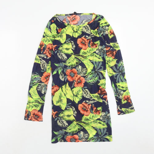French Connection Womens Multicoloured Floral Cotton A-Line Size S Round Neck Pullover
