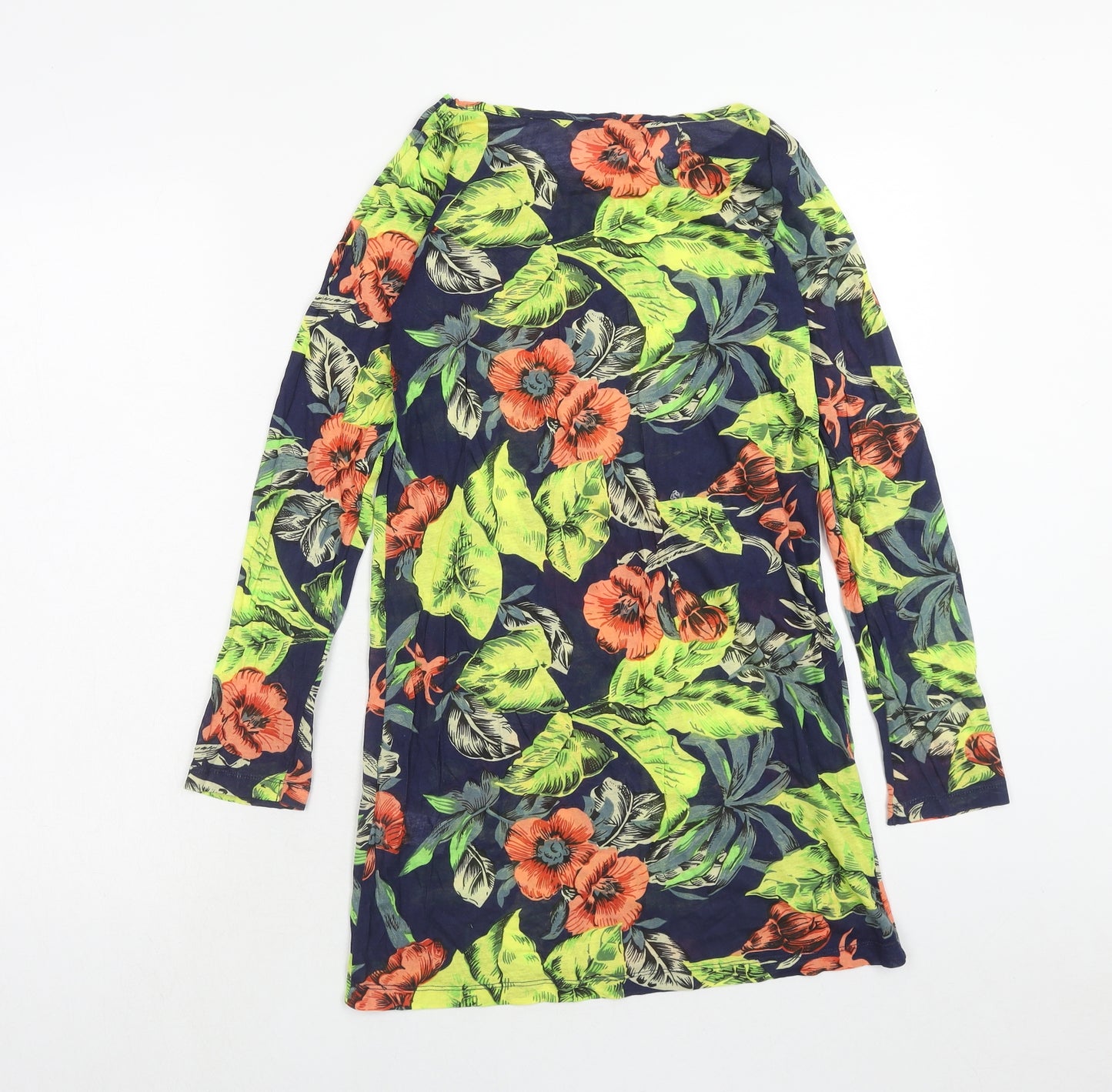 French Connection Womens Multicoloured Floral Cotton A-Line Size S Round Neck Pullover