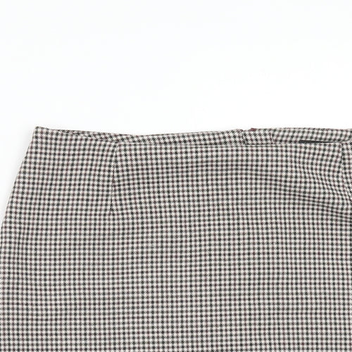 New Look Womens Multicoloured Geometric Polyester Mini Skirt Size 10 Zip - Houndstooth Pattern