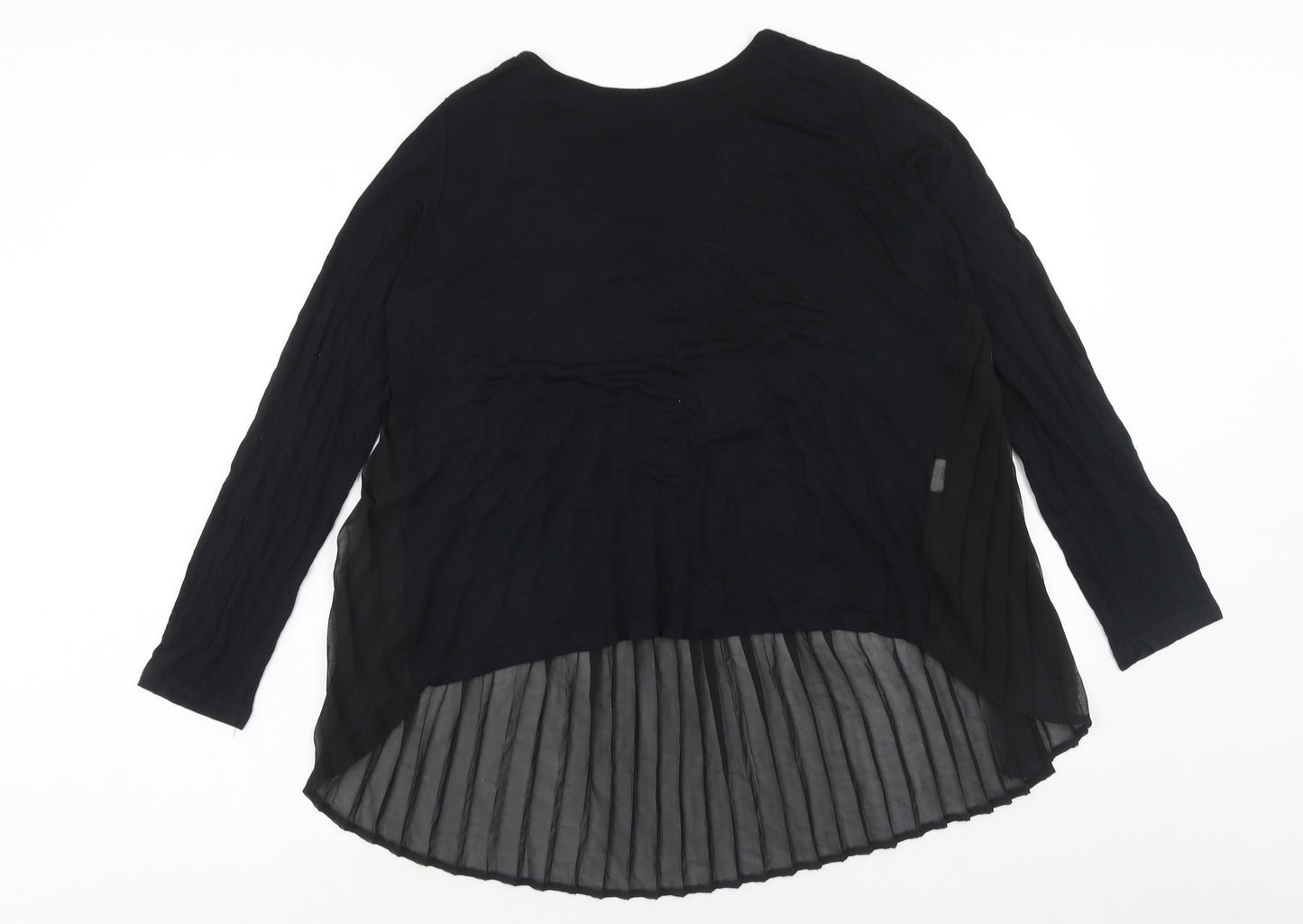 Atmosphere Womens Black Viscose Basic Blouse Size 16 Round Neck