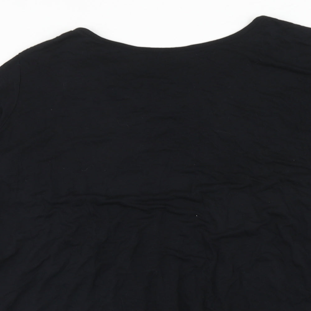 Atmosphere Womens Black Viscose Basic Blouse Size 16 Round Neck
