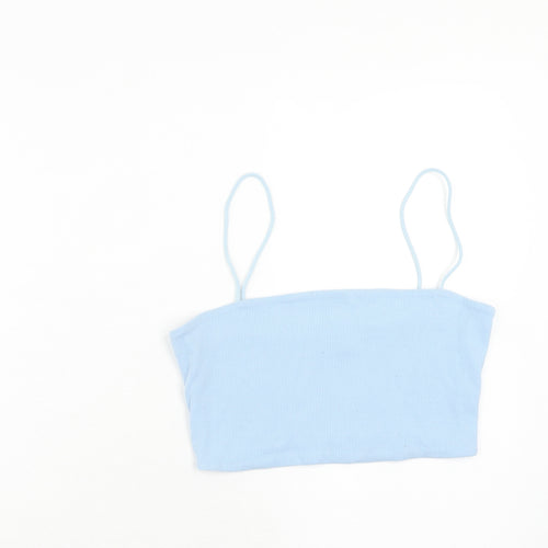 SheIn Womens Blue Polyester Cropped Tank Size S Square Neck