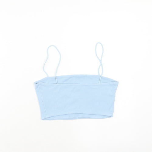 SheIn Womens Blue Polyester Cropped Tank Size S Square Neck