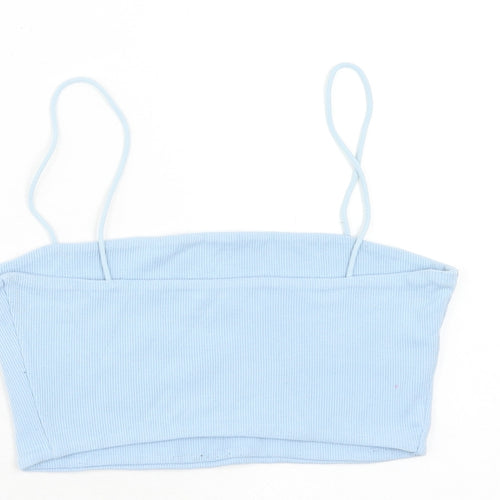 SheIn Womens Blue Polyester Cropped Tank Size S Square Neck