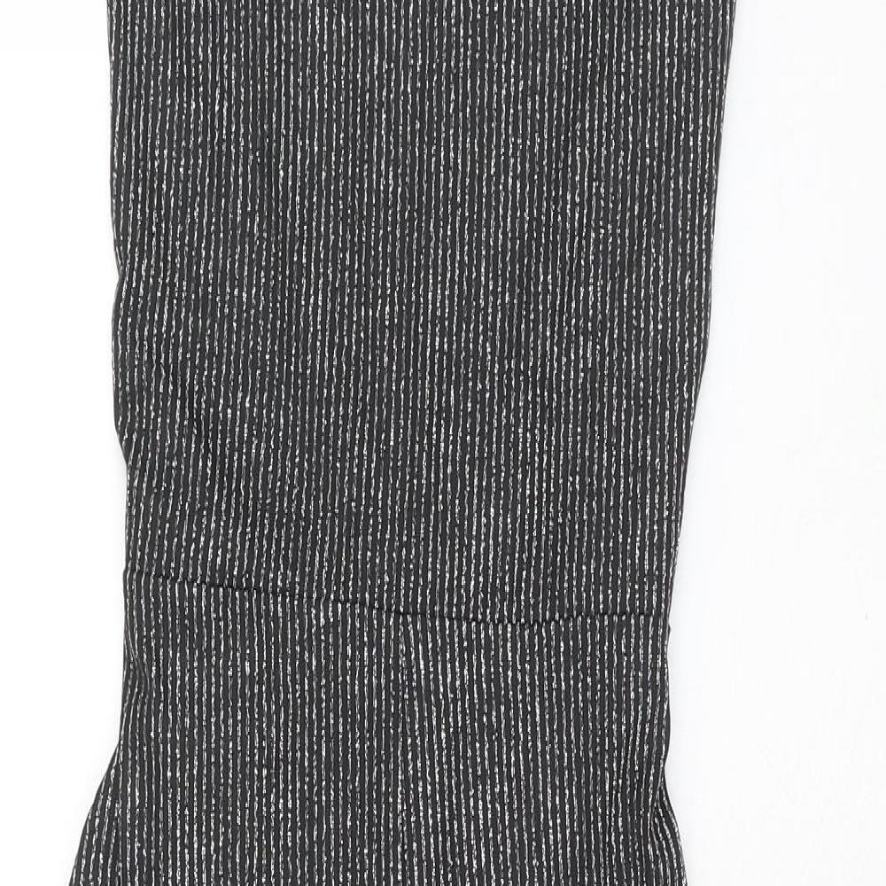 Matalan Girls Black Striped Polyester Jumpsuit One-Piece Size 12 Years Button