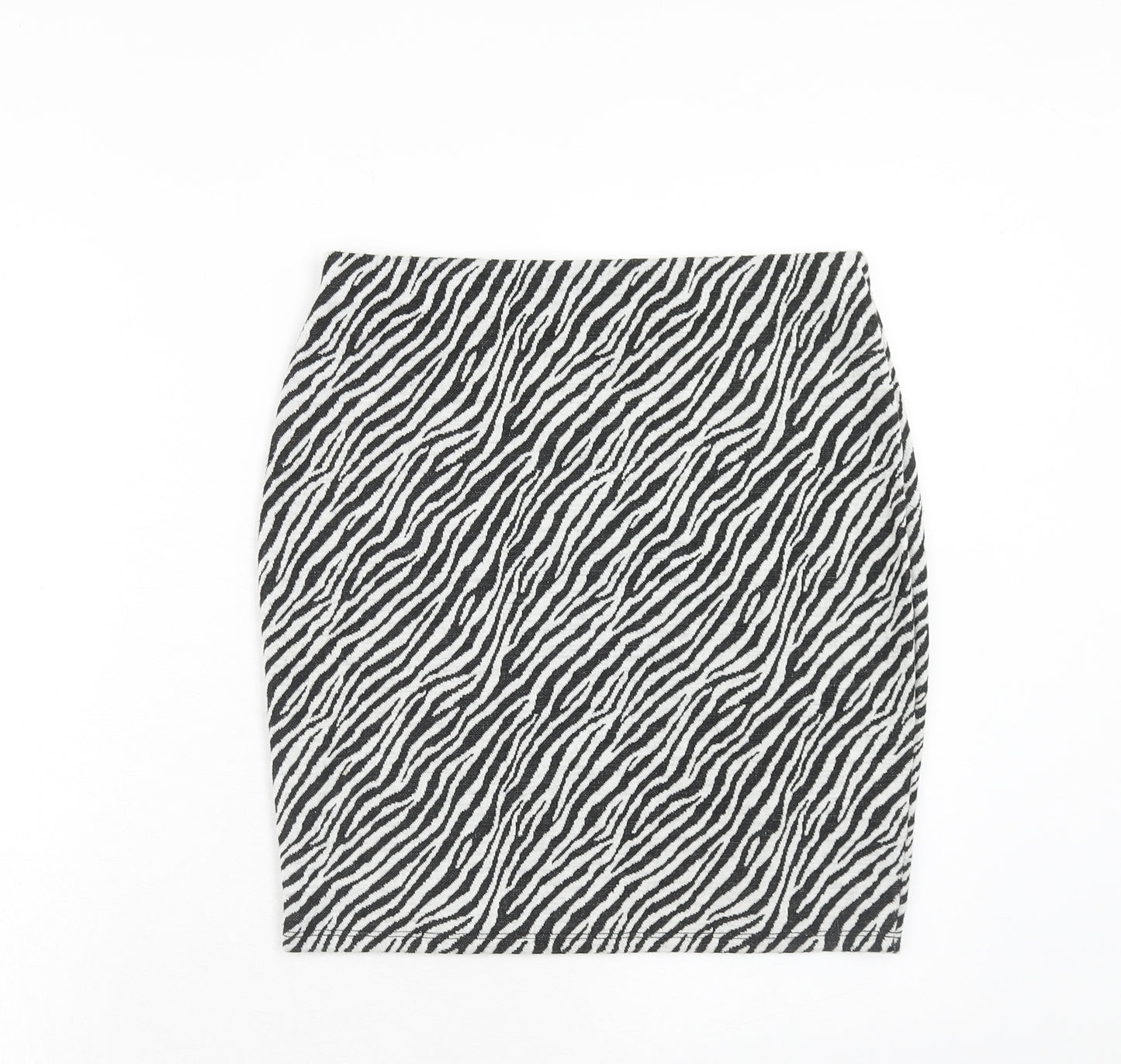 Dorothy Perkins Womens Black Animal Print Polyester Straight & Pencil Skirt Size 10 - Zebra Pattern