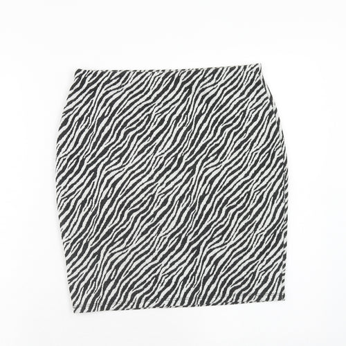 Dorothy Perkins Womens Black Animal Print Polyester Straight & Pencil Skirt Size 10 - Zebra Pattern