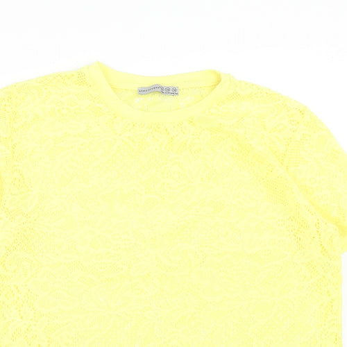 Atmosphere Womens Yellow Polyester Basic T-Shirt Size 10 Round Neck