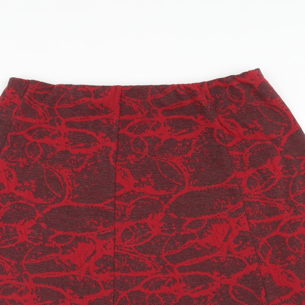 Honor Milburn Womens Red Geometric Polyester Swing Skirt Size 12