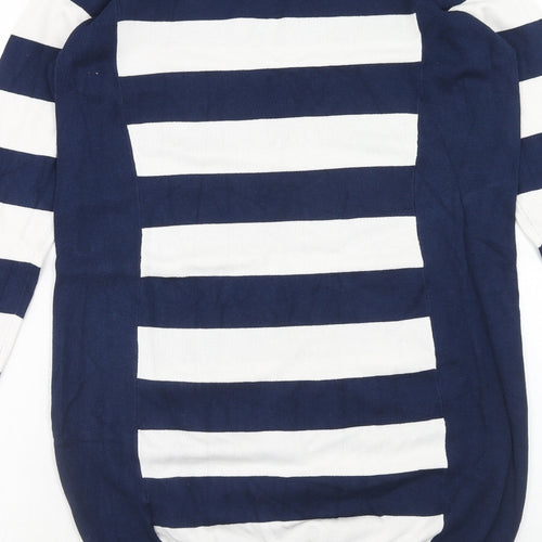 Capsule Womens Blue Striped Viscose Jumper Dress Size 8 Round Neck Pullover - Size 8-10