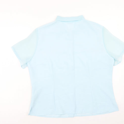 Berkertex Womens Blue Polyester Basic Button-Up Size 18 Collared