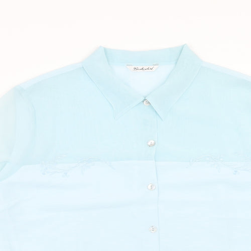 Berkertex Womens Blue Polyester Basic Button-Up Size 18 Collared