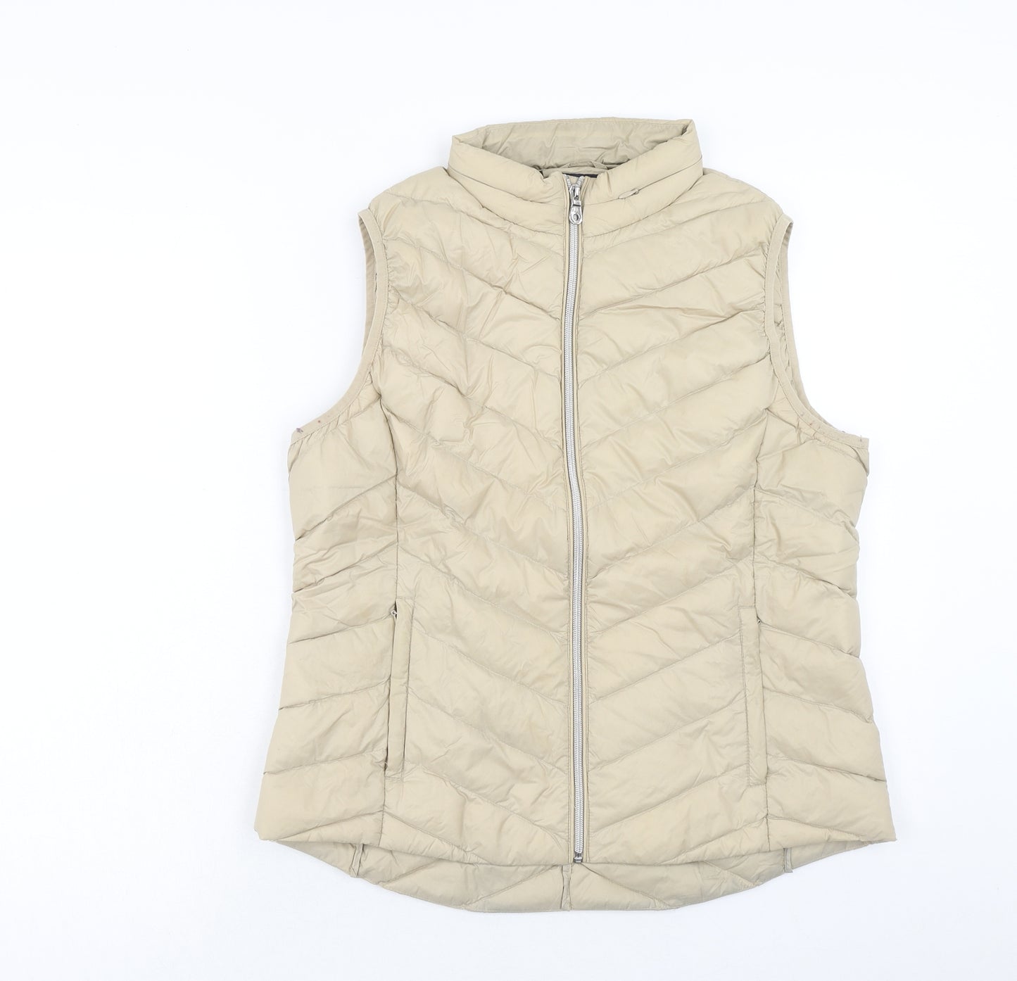 Marks and Spencer Womens Beige Gilet Jacket Size 14 Zip