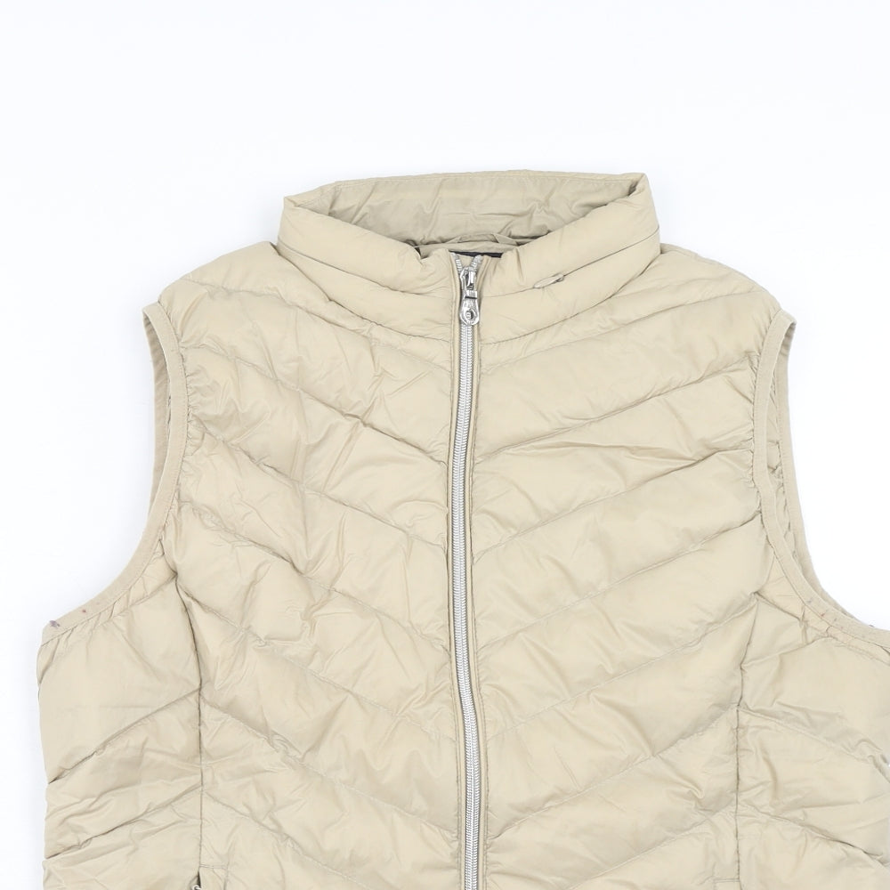 Marks and Spencer Womens Beige Gilet Jacket Size 14 Zip