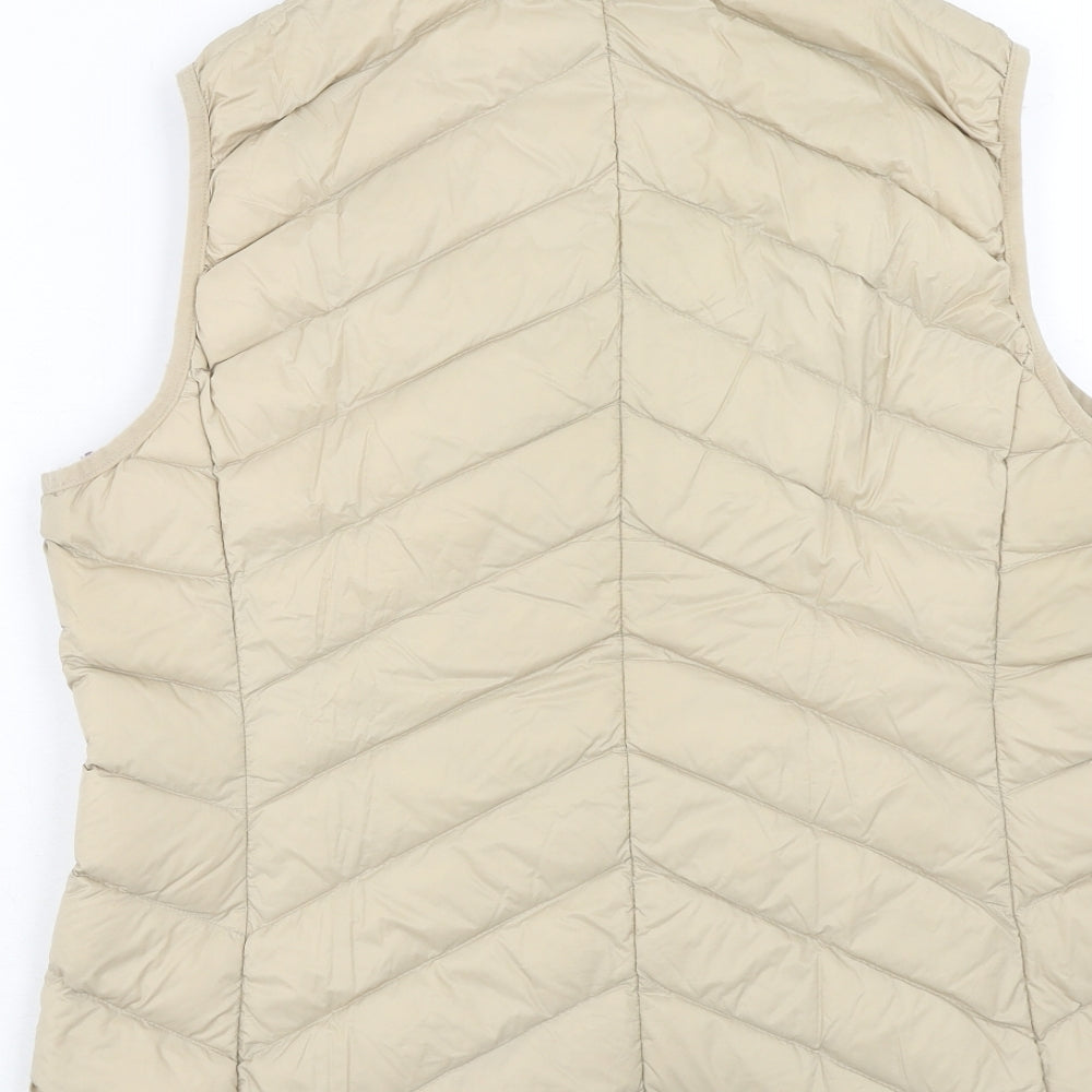 Marks and Spencer Womens Beige Gilet Jacket Size 14 Zip