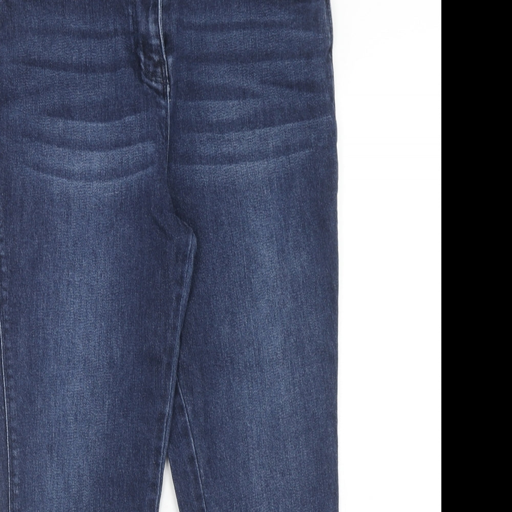 NEXT Womens Blue Cotton Straight Jeans Size 12 Regular Zip