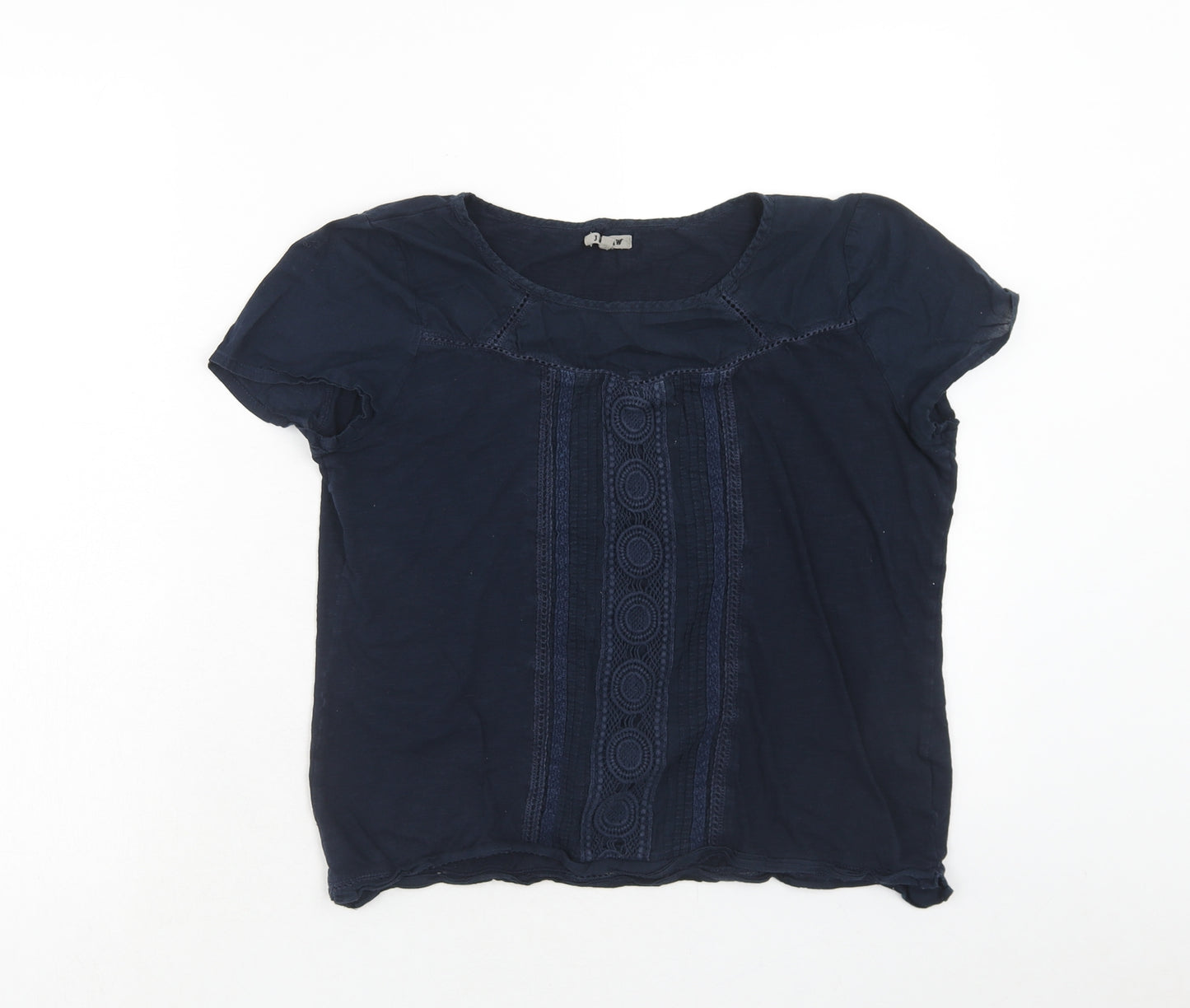 Jigsaw Womens Blue Cotton Basic T-Shirt Size M Boat Neck
