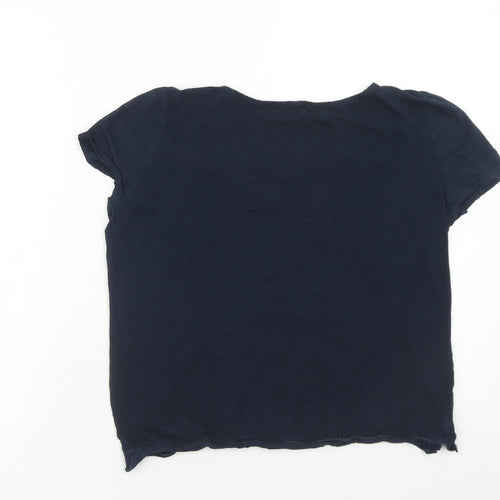 Jigsaw Womens Blue Cotton Basic T-Shirt Size M Boat Neck
