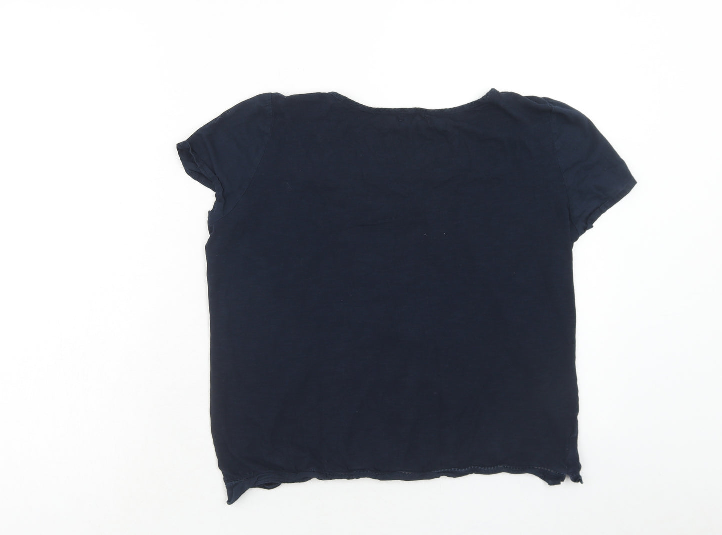 Jigsaw Womens Blue Cotton Basic T-Shirt Size M Boat Neck