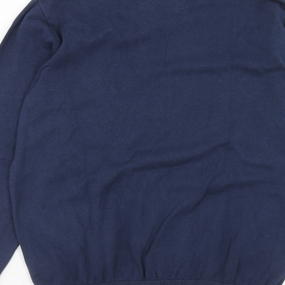George Mens Blue Collared Cotton Pullover Jumper Size M Long Sleeve - Shirt Insert
