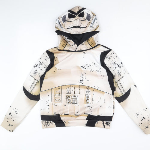 Preworn Boys Gold Geometric Polyester Pullover Hoodie Size L Pullover