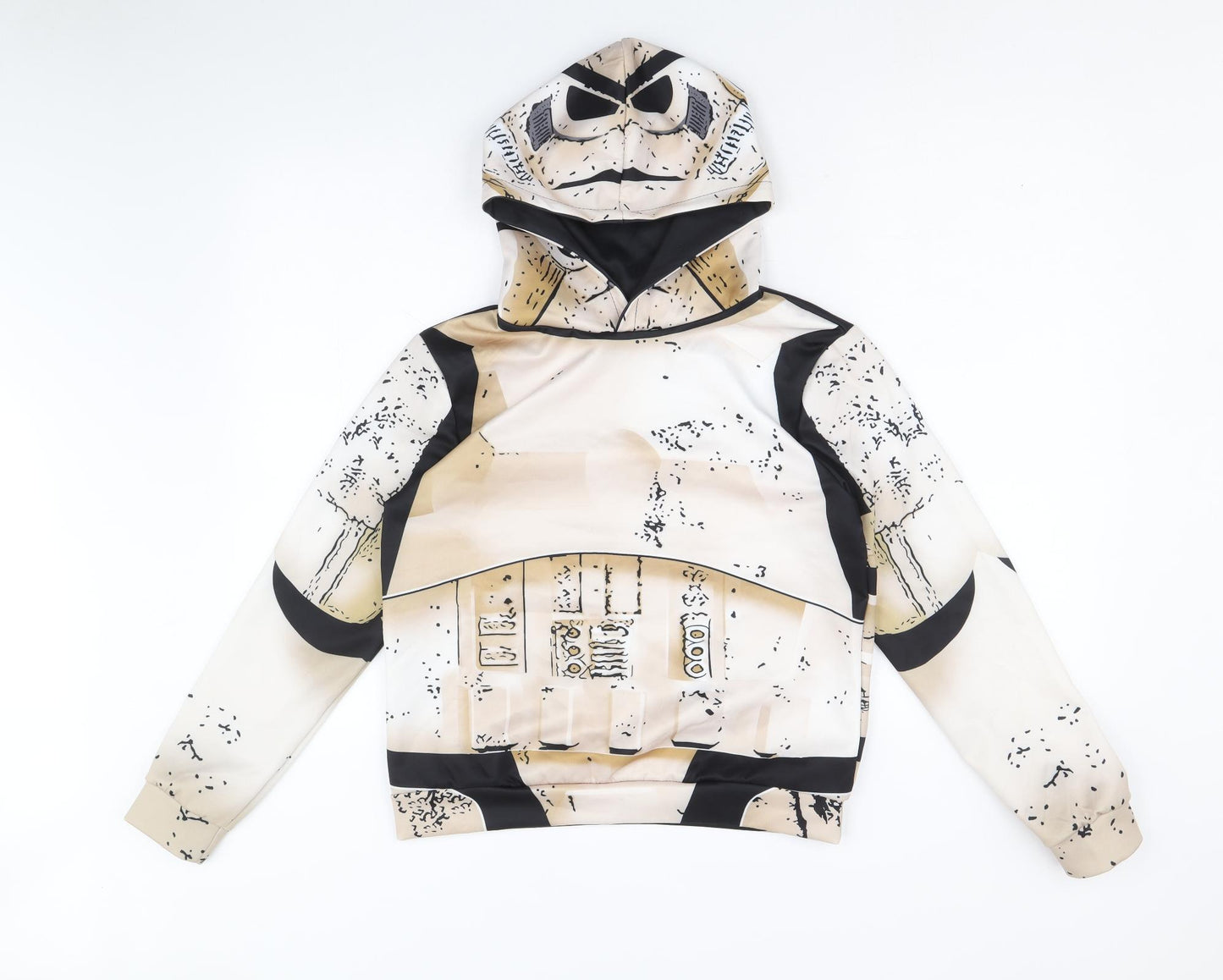 Preworn Boys Gold Geometric Polyester Pullover Hoodie Size L Pullover