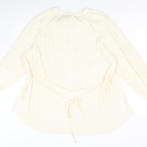 Autograph Womens Yellow Polyester Basic Button-Up Size 18 Round Neck