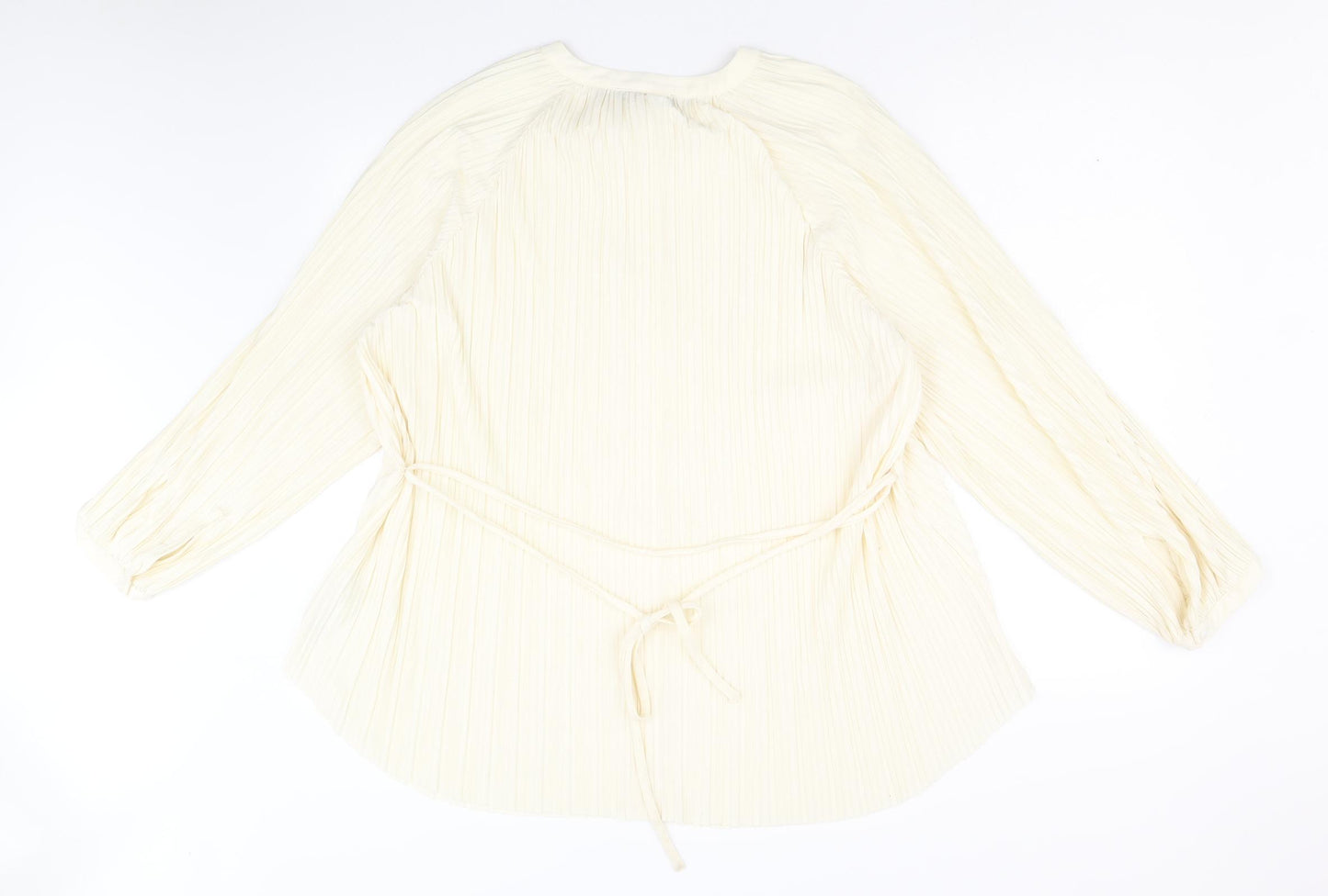 Autograph Womens Yellow Polyester Basic Button-Up Size 18 Round Neck