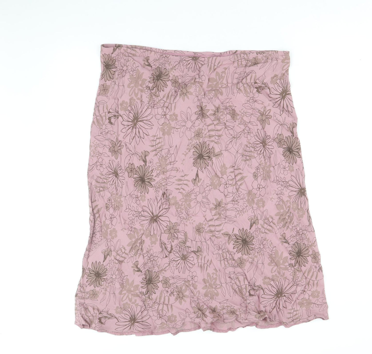 TU Womens Pink Floral Polyester A-Line Skirt Size 18