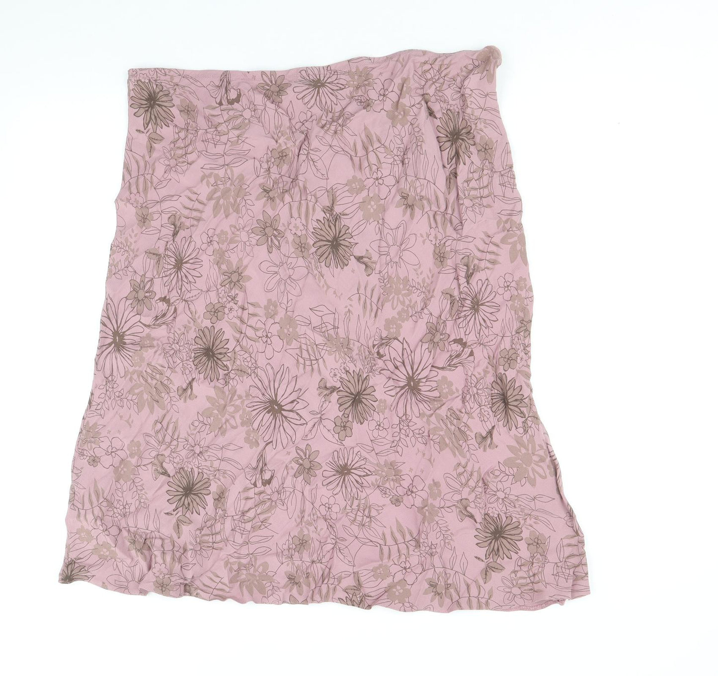 TU Womens Pink Floral Polyester A-Line Skirt Size 18
