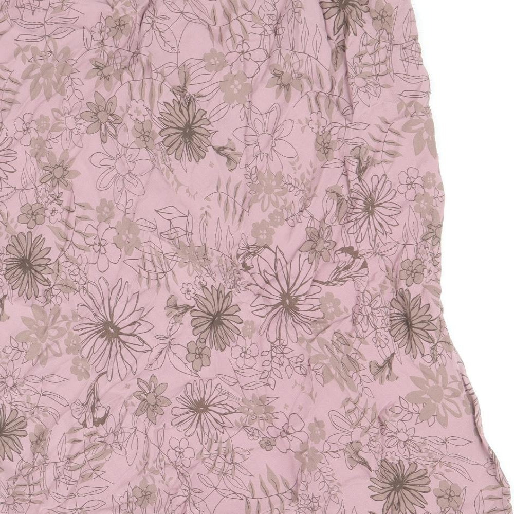TU Womens Pink Floral Polyester A-Line Skirt Size 18